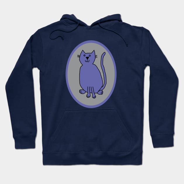 Very Peri Cat on Ultimate Gray Oval Hoodie by ellenhenryart